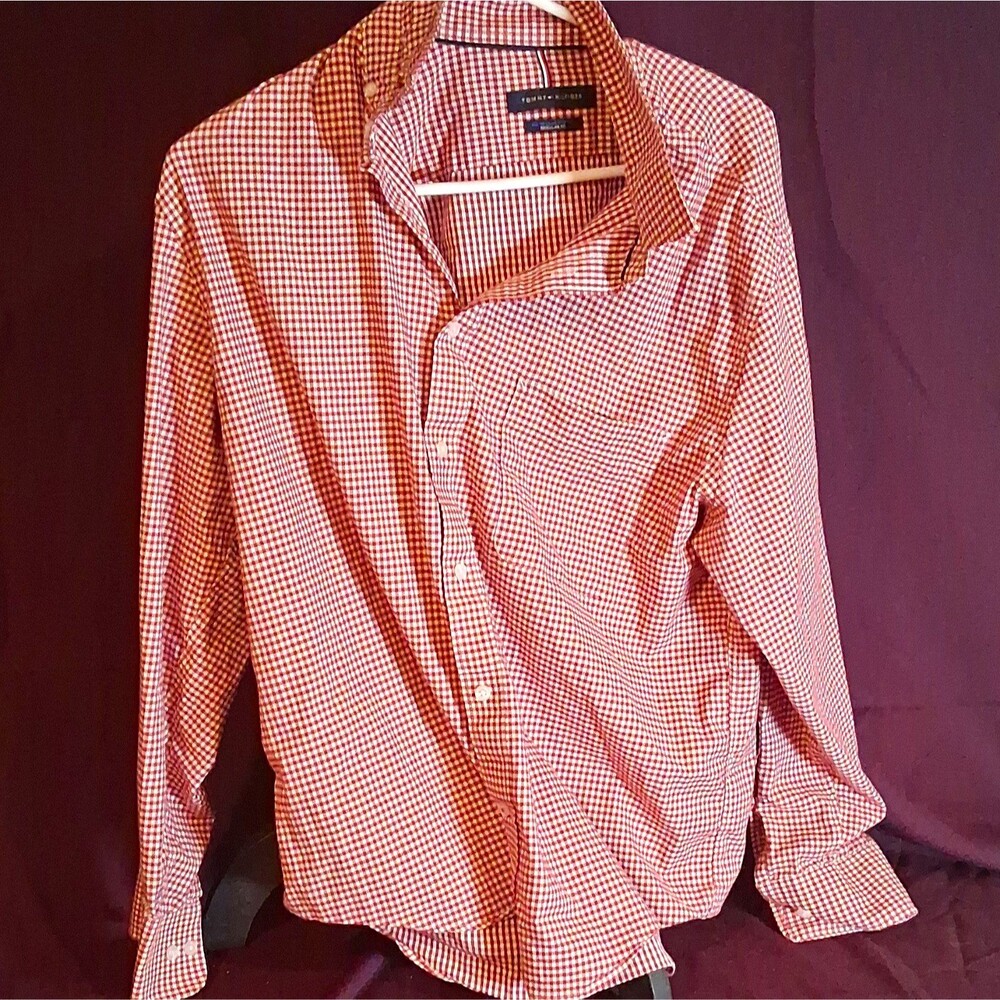 Tommy Hilfiger All-Season Stretch Regular Fit Check Button-Down Shirt L